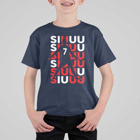 Siuuuu Celebration Number 7 Seven Soccer Fans T Shirt For Kid