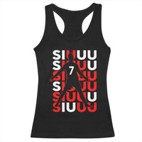 Siuuuu Celebration Number 7 Seven Soccer Fans Racerback Tank Top