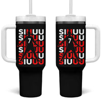 Siuuuu Celebration Number 7 Seven Soccer Fans Tumbler With Handle