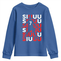 Siuuuu Celebration Number 7 Seven Soccer Fans Youth Sweatshirt