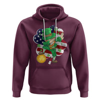Cute St. Patricks Day Hoodie Dabbing Leperchaun American Flag Shamrock - Wonder Print Shop