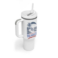Welcome To America's Gulf Tumbler With Handle Retro Vintage Beach