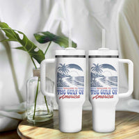 Welcome To America's Gulf Tumbler With Handle Retro Vintage Beach