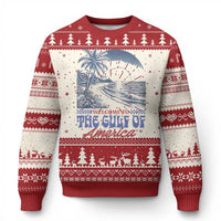 Welcome To America's Gulf Knitted Sweatshirt Retro Vintage Beach