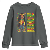 I Am Black Child Youth Sweatshirt Locd Girl African American Pride Black History Month