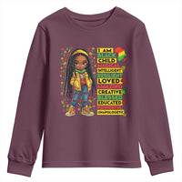 I Am Black Child Youth Sweatshirt Locd Girl African American Pride Black History Month