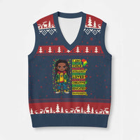 I Am Black Child V-Neck Knit Sweater Vest Locd Boy African American Pride Black History Month - Wonder Print Shop