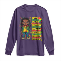 I Am Black Child Long Sleeve Shirt Locd Boy African American Pride Black History Month
