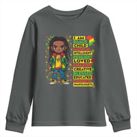 I Am Black Child Youth Sweatshirt Locd Boy African American Pride Black History Month