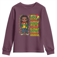 I Am Black Child Youth Sweatshirt Locd Boy African American Pride Black History Month