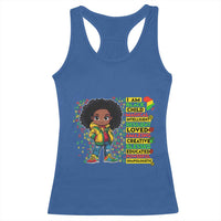 I Am Black Child Racerback Tank Top Afro Girl African American Pride Black History Month