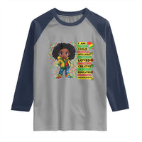 I Am Black Child Raglan Shirt Afro African American Pride Black History Month