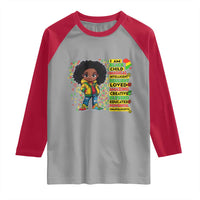 I Am Black Child Raglan Shirt Afro African American Pride Black History Month