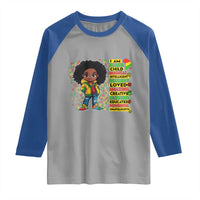 I Am Black Child Raglan Shirt Afro African American Pride Black History Month
