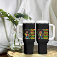 I Am Black Child Tumbler With Handle Afro Girl African American Pride Black History Month