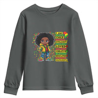 I Am Black Child Youth Sweatshirt Afro Girl African American Pride Black History Month