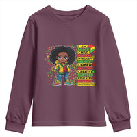 I Am Black Child Youth Sweatshirt Afro Girl African American Pride Black History Month