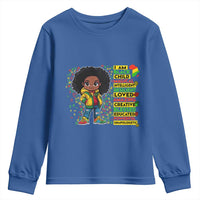 I Am Black Child Youth Sweatshirt Afro Girl African American Pride Black History Month