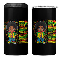 I Am Black Child 4 in 1 Can Cooler Tumbler Afro Boy African American Pride Black History Month