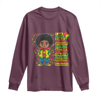 I Am Black Child Long Sleeve Shirt Afro Boy African American Pride Black History Month