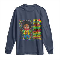 I Am Black Child Long Sleeve Shirt Afro Boy African American Pride Black History Month