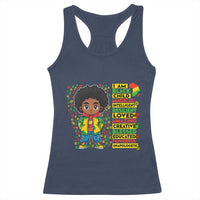 I Am Black Child Racerback Tank Top Afro Boy African American Pride Black History Month