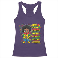I Am Black Child Racerback Tank Top Afro Boy African American Pride Black History Month