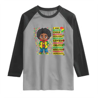 I Am Black Child Raglan Shirt Afro Boy African American Pride Black History Month