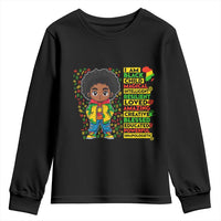 I Am Black Child Youth Sweatshirt Afro Boy African American Pride Black History Month