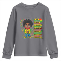 I Am Black Child Youth Sweatshirt Afro Boy African American Pride Black History Month