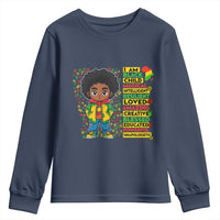 I Am Black Child Youth Sweatshirt Afro Boy African American Pride Black History Month