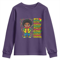 I Am Black Child Youth Sweatshirt Afro Boy African American Pride Black History Month