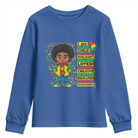 I Am Black Child Youth Sweatshirt Afro Boy African American Pride Black History Month