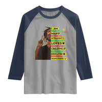 I Am Black Man Raglan Shirt Cool Locd African American Pride Black History Month