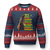 I Am Black Woman Ugly Christmas Sweater Afro African American Pride Black History Month - Wonder Print Shop