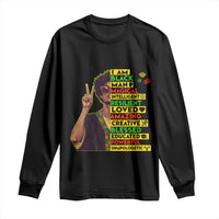 I Am Black Woman Long Sleeve Shirt Afro African American Pride Black History Month