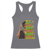 I Am Black Woman Racerback Tank Top Afro African American Pride Black History Month