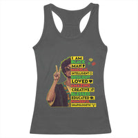 I Am Black Woman Racerback Tank Top Afro African American Pride Black History Month