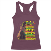 I Am Black Woman Racerback Tank Top Afro African American Pride Black History Month