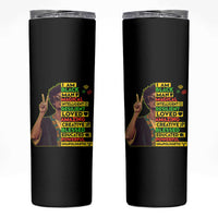 I Am Black Woman Skinny Tumbler Afro African American Pride Black History Month