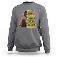 I Am Black Woman Sweatshirt Afro African American Pride Black History Month