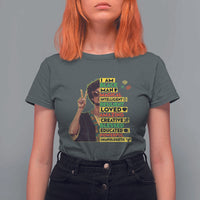 I Am Black Woman T Shirt For Women Afro African American Pride Black History Month