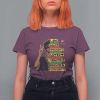 I Am Black Woman T Shirt For Women Afro African American Pride Black History Month