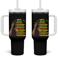 I Am Black Woman Tumbler With Handle Afro African American Pride Black History Month