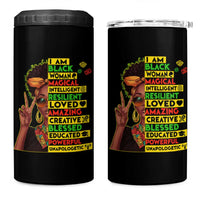 I Am Black Man 4 in 1 Can Cooler Tumbler Afro African American Pride Black History Month