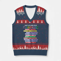 What We Learn From Black History V-Neck Knit Sweater Vest Celebration African American Roots Pride - Wonder Print Shop