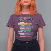 What We Learn From Black History T Shirt For Women Celebration African American Roots Pride TS02