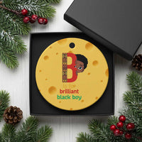 Black History Month Boy Ceramic Ornament B Is For Brilliant HBCU Education - Wonder Print Shop