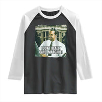 Funny JD Vance Interview Meme Raglan Shirt I Don't Really Care Margaret