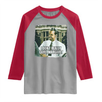 Funny JD Vance Interview Meme Raglan Shirt I Don't Really Care Margaret